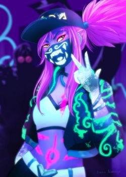 K/DA Akali by Bianca Alvarenga HD Wallpaper Background Fan Art Artwork League of Legends lol