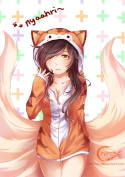 Nyaahri Ahri by ちろよ League of Legends Artwork Wallpaper lol Fan Art