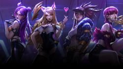 K/DA Kai'Sa, Ahri, Akali & Evelynn Combined Splash Art HD Wallpaper Background Official Art Artwork League of Legends lol
