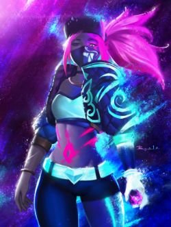 K/DA Akali by NuttaponRgate HD Wallpaper Background Fan Art Artwork League of Legends lol