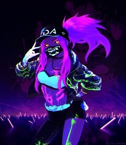 K/DA Akali by KANUCONE (2) HD Wallpaper Background Fan Art Artwork League of Legends lol