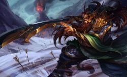 Warring Kingdoms Tryndamere Splash Art 4k HD Wallpaper Official Artwork League of Legends lol