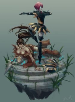 Bladecraft Orianna & Nidalee by MisMist HD Wallpaper Fan Artwork League of Legends lol