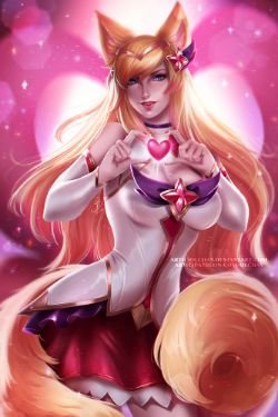 Star Guardian Ahri by OlchaS HD Wallpaper Background Fan Art Artwork League of Legends lol