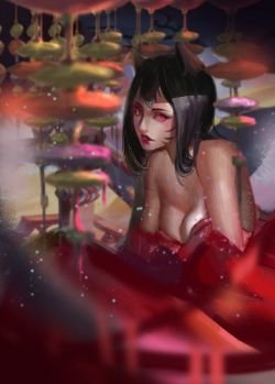 Ahri by PeregrineFalcon_楚启泽 HD 4k 6k Wallpaper Background Fan Art Artwork League of Legends lol