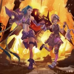 Jinx & Tiny Tina by sgfw HD Wallpaper Fan Art Artwork League of Legends lol