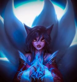 Ahri by Osvaldo Pasillas HD Wallpaper Background Fan Art Artwork League of Legends lol