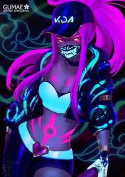 K/DA Akali by gumae (2) HD Wallpaper Background Fan Art Artwork League of Legends lol