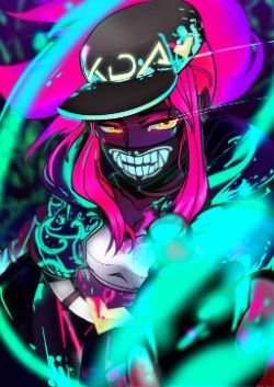K/DA Akali by hzrinv HD Wallpaper Background Fan Art Artwork League of Legends lol