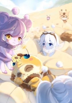 Beemo, Lulu & Tristana by 葵叽酱 HD Wallpaper Background Fan Art Artwork League of Legends lol