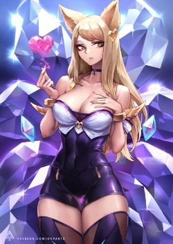 K/DA Ahri by Grooooovy HD Wallpaper Background Fan Art Artwork League of Legends lol