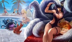 Pool Party Ahri, Lulu & Kayle by goomrrat League of Legends Fan Art Artwork Wallpaper lol