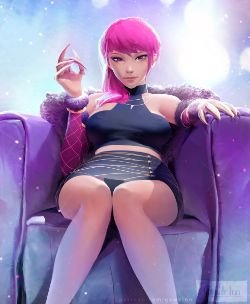 K/DA Evelynn by GawkInn HD Wallpaper Background Fan Art Artwork League of Legends lol