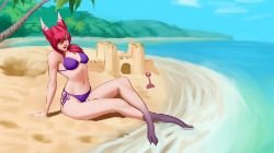 Pool Party Xayah by AstroWolf HD Wallpaper Background Fan Art Artwork League of Legends lol (2)