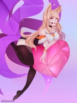 K/DA Ahri by Sazumeh HD Wallpaper Background Fan Art Artwork League of Legends lol