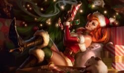 Candy Cane Miss Fortune Splash Art Update HD 4k Wallpaper Background Official Art Artwork League of Legends lol