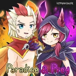 Chibi Xayah & Rakan by 13iungFiz2 HD Wallpaper Fan Artwork League of Legends lol