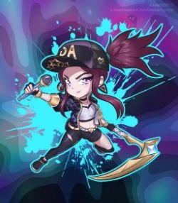 Chibi K/DA Akali by z-LuanXeko-z HD Wallpaper Background Fan Art Artwork League of Legends lol