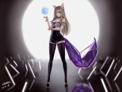 K/DA Ahri by Demonconstruct (silberein) HD Wallpaper Background Fan Art Artwork League of Legends lol