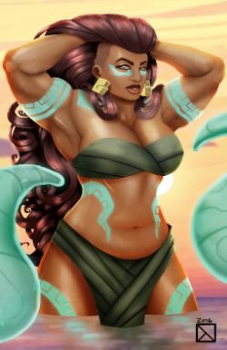 Pool Party Illaoi by AggroArt HD Wallpaper Fan Art Artwork League of Legends lol