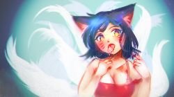 Ahri by Hilent (2) HD Wallpaper Background Fan Art Artwork League of Legends lol