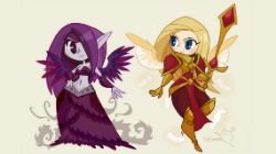 Chibi Kayle & Morgana by inkinesss HD Wallpaper Fan Art Artwork League of Legends lol