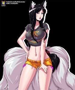 Fnatic Ahri by Kyoffie12 HD Wallpaper Fan Art Artwork League of Legends lol