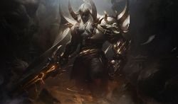 Blood Moon Aatrox Prestige Edition Splash Art HD Wallpaper Background Official Art Artwork League of Legends lol