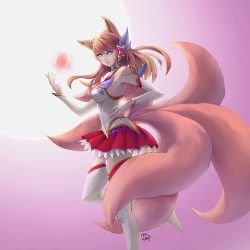 Star Guardian Ahri by harpuia HD Wallpaper Background Fan Art Artwork League of Legends lol
