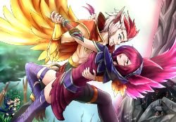 Xayah & Rakan by HOSEN-HOSEN-HOCEN HD Wallpaper Fan Art Artwork League of Legends lol