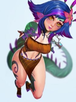 Neeko by AethosArt HD Wallpaper Background Fan Art Artwork League of Legends lol