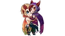 Chibi Xayah & Rakan by SuzumeCreates HD Wallpaper Fan Art Artwork League of Legends lol