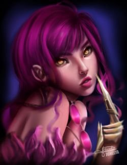 K/DA Evelynn by Junelya HD Wallpaper Background Fan Art Artwork League of Legends lol