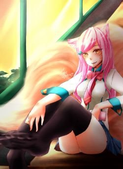 Academy Ahri by 蛋蛋 League of Legends Fan Art Artwork Wallpaper lol