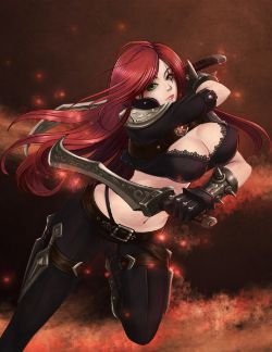 Katarina by 青龍在天 (4) HD Wallpaper Fan Art Artwork League of Legends lol