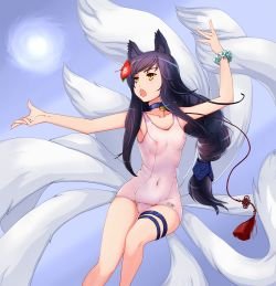 Ahri by 囧月 HD Wallpaper Fan Art Artwork League of Legends lol