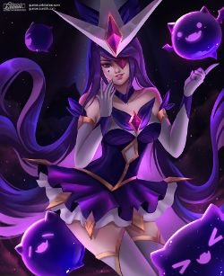 Star Guardian Syndra by gumae HD Wallpaper Background Fan Art Artwork League of Legends lol