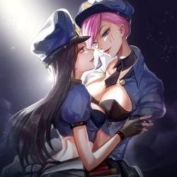 Officer Caitlyn x Vi by Marn HD Wallpaper Background Fan Art Artwork League of Legends lol