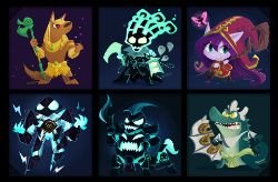 Chibi Nasus, Thresh, Lulu, Xerath, Hecarim & Renekton by inkinesss HD Wallpaper Fan Art Artwork League of Legends lol