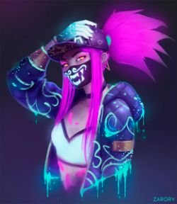 K/DA Akali by Zarory (2) HD Wallpaper Background Fan Art Artwork League of Legends lol