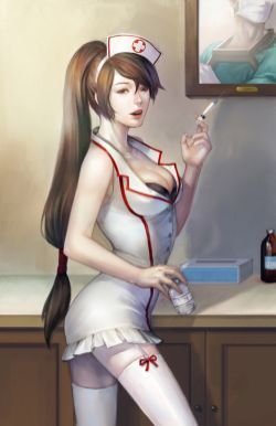 Nurse Akali by noa League of Legends Artwork Wallpaper lol
