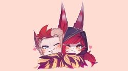 Chibi Xayah & Rakan by Mimi HD Wallpaper Background Fan Art Artwork League of Legends lol