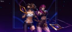 K/DA Kai'Sa & Akali by Yaroslav Shiyan HD Wallpaper Background Fan Art Artwork League of Legends lol
