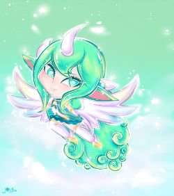 Chibi Star Guardian Soraka by jamilsc11 HD Wallpaper Background Fan Art Artwork League of Legends lol