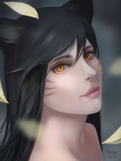 Ahri Portrait by thiagoshiniti HD Wallpaper Background Fan Art Artwork League of Legends lol