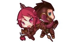 Chibi Shyvana & Jarvan IV by みかみ HD Wallpaper Fan Art Artwork League of Legends lol
