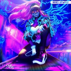 K/DA Akali by Iku-Aldena HD Wallpaper Background Fan Art Artwork League of Legends lol