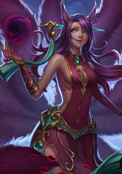 Jade Princess Ahri (Lunar Revel) by 夜殇丶Y HD Wallpaper Background Fan Art Artwork League of Legends lol