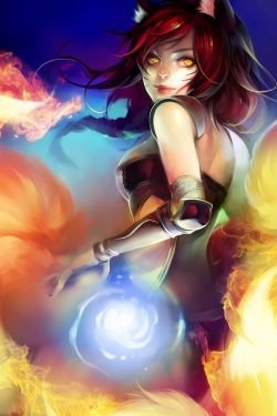 Foxfire Ahri by ippus League of Legends Artwork HD Wallpaper lolFan Art Artwork