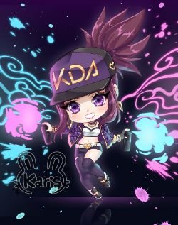 Chibi K/DA Akali by KARIS-coba HD Wallpaper Background Fan Art Artwork League of Legends lol